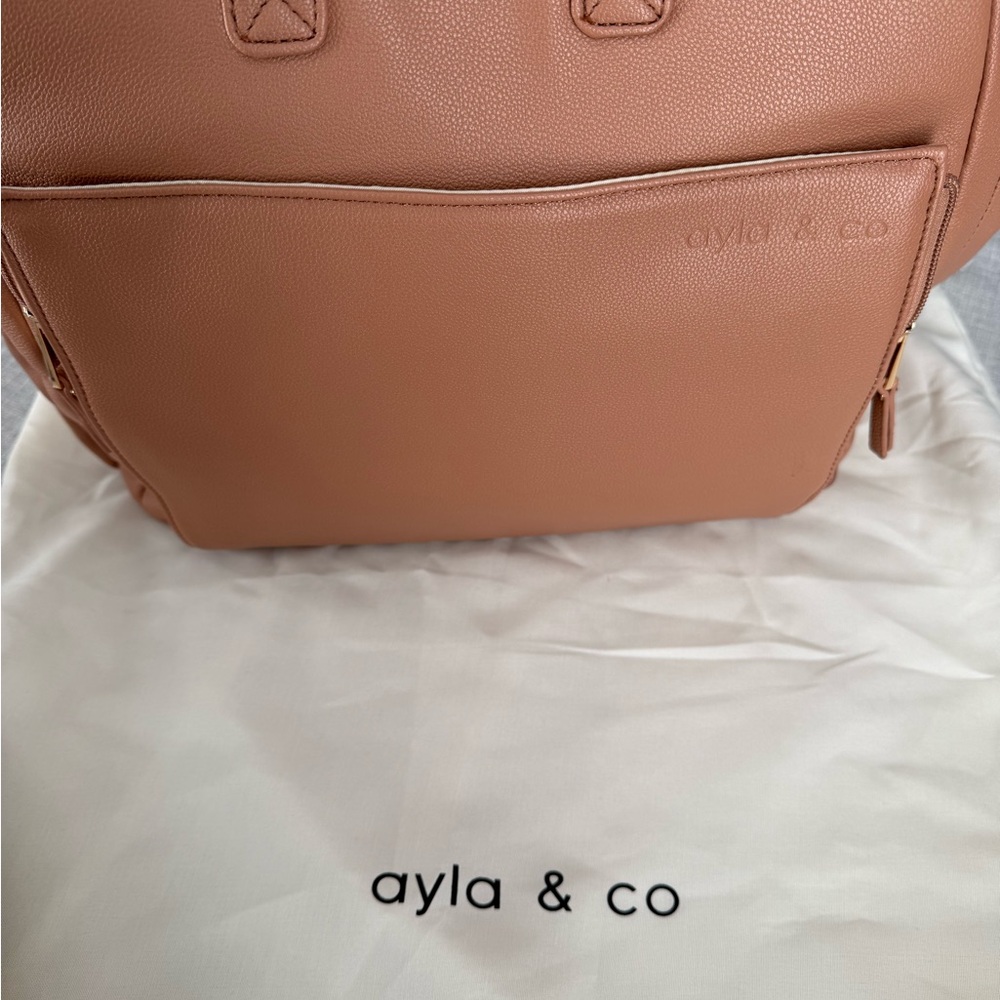 Ayla & Co Stylish Tan Baby Bag (Large 15x13x6) - Picture 7 of 10